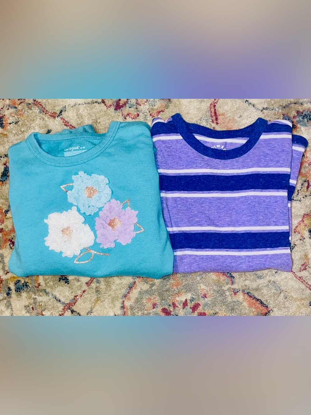 Girls Size 8 Fall Winter Top Bundle Cat & Jack Primary Floral Stripe NWT